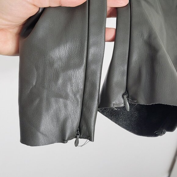 Zara Women's Light Green Faux Leather High Rise Skinny Leggings Size XS - Picture 9 of 15